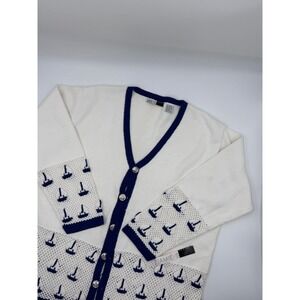 Vintage Sailboat Cardigan‎ Knitted Yacht Club Icon